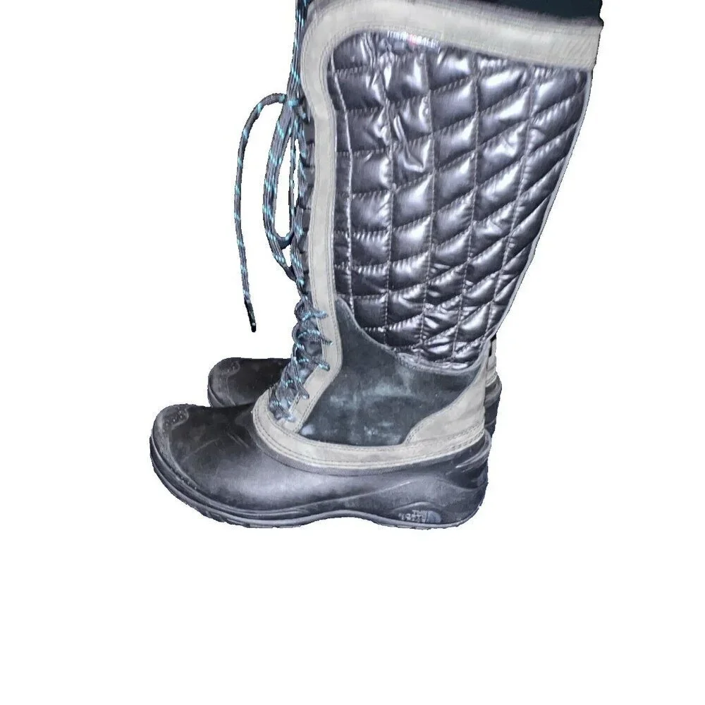 THE NORTH FACE Thermoball Womens Utility Tall Black Quilted Boots Sz 9US